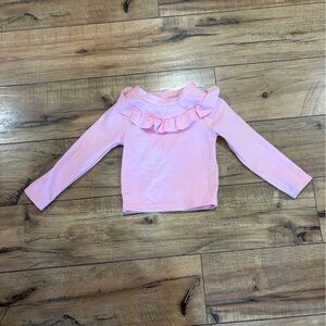 Janie and Jack Light Pink Ruffled Long Sleeve Swim Shirt